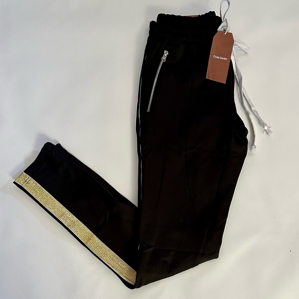 NWT-CRYSP DENIM TRACK PANTS